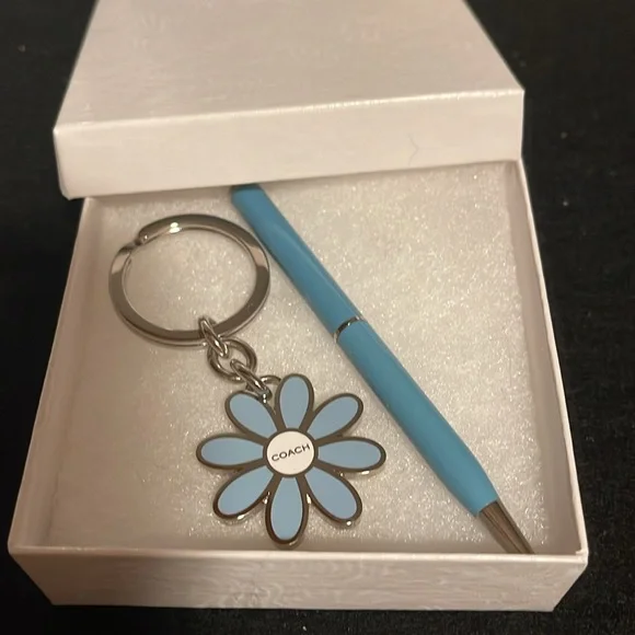 Coach Flower Keychain and Pen Set - Picture 1 of 5